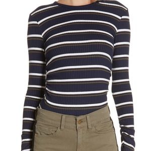 FRAME 90’s Striped Ribbed Long Sleeve Top